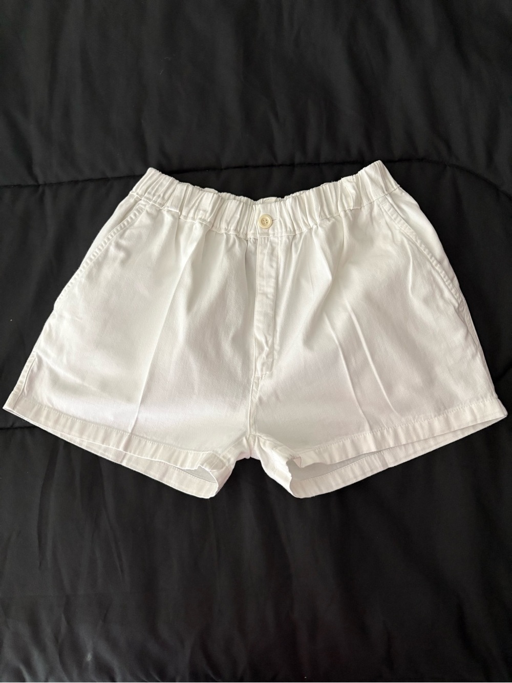 Vintage 90’s White Men’s Short Shorts-Sz L  Elastic Waist 100%Cotton